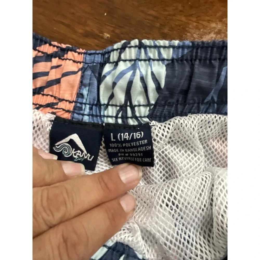 Kanu‎ Surf Swim Trunks Mesh Lined Pockets Beach Pool Swimwear Boys Size L 14/16